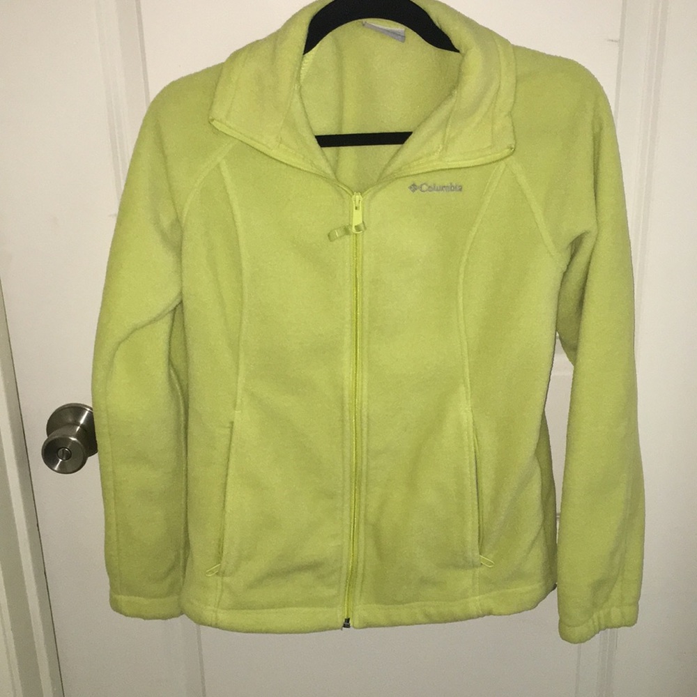 Neon yellow/green Columbia zip up fleece